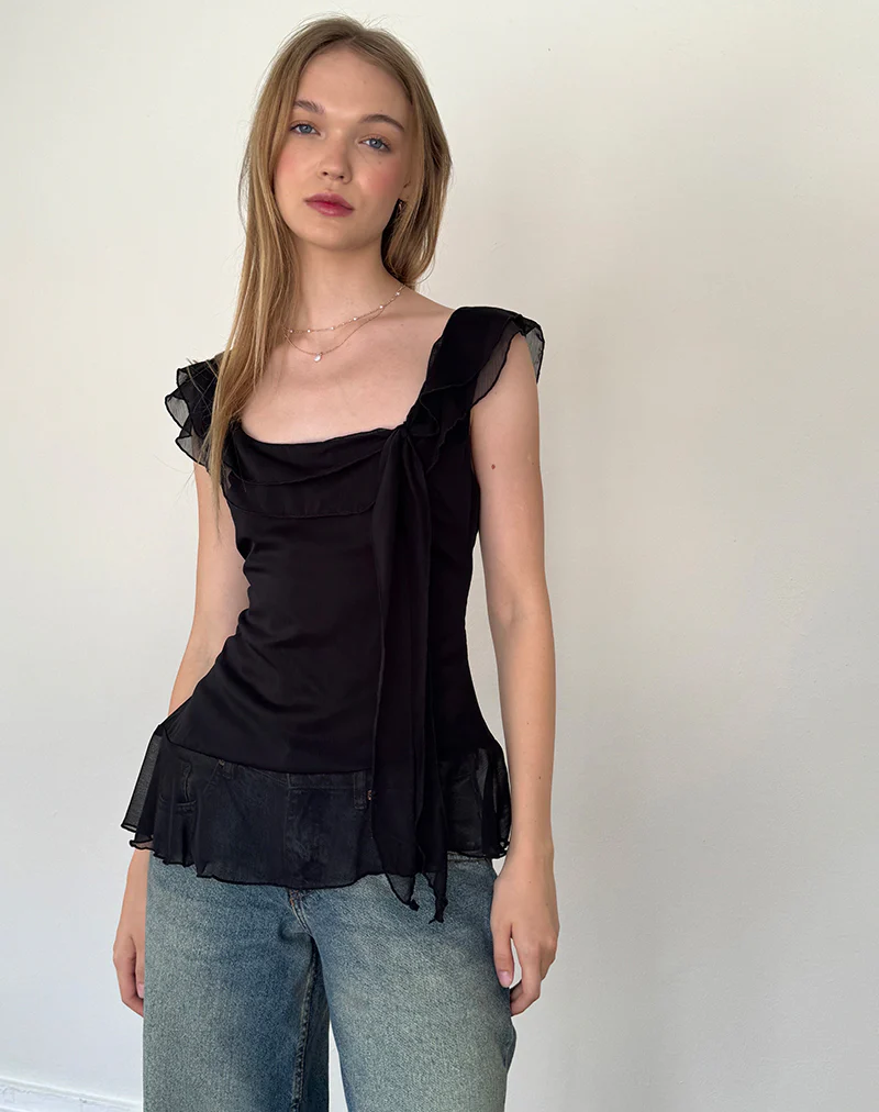 Piro Top in Chiffon Black - Image 4