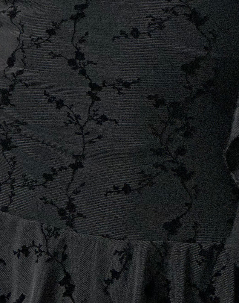 Piroli Top in Vine Flower Black - Image 5