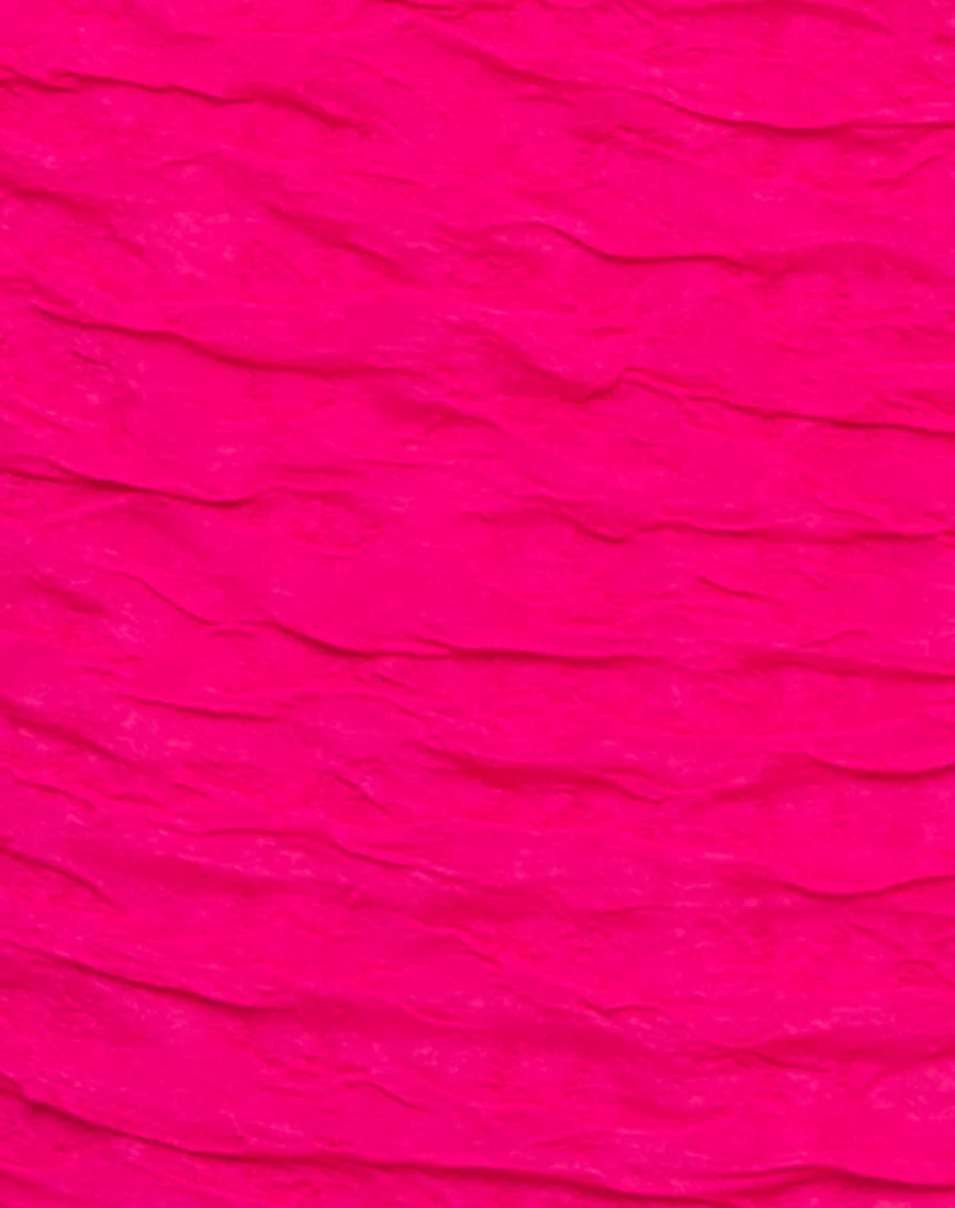 Pollie Swimsuit in 80's Crinkle Pink Highlighter - Image 5