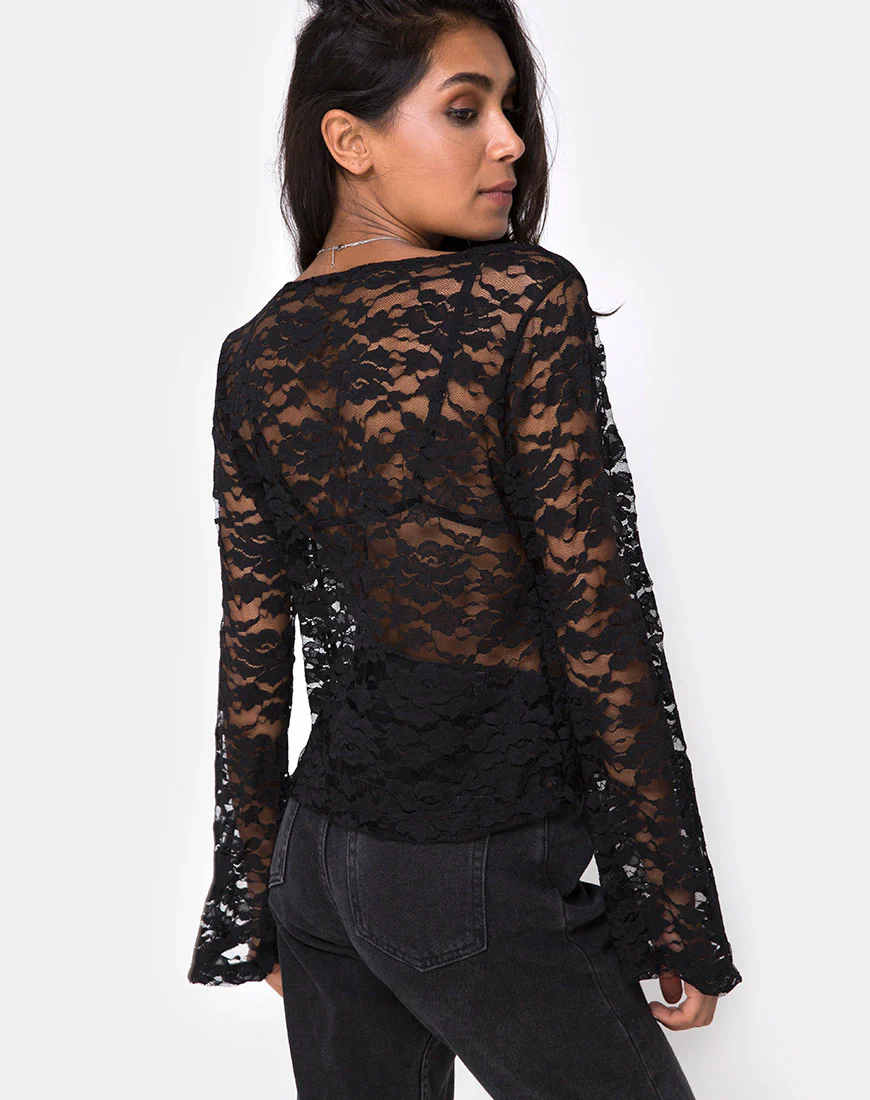 Porque Top in Lace Black - Image 2