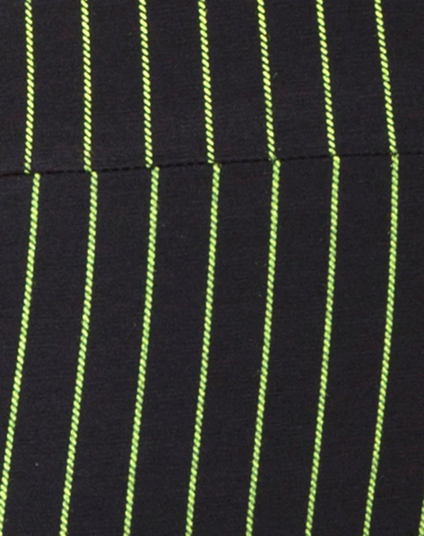 Poton Cutout Unitard in Neon Pinstripe - Image 5