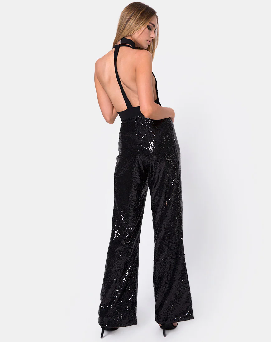 Prague Trouser in Mini Sequin Black - Image 4