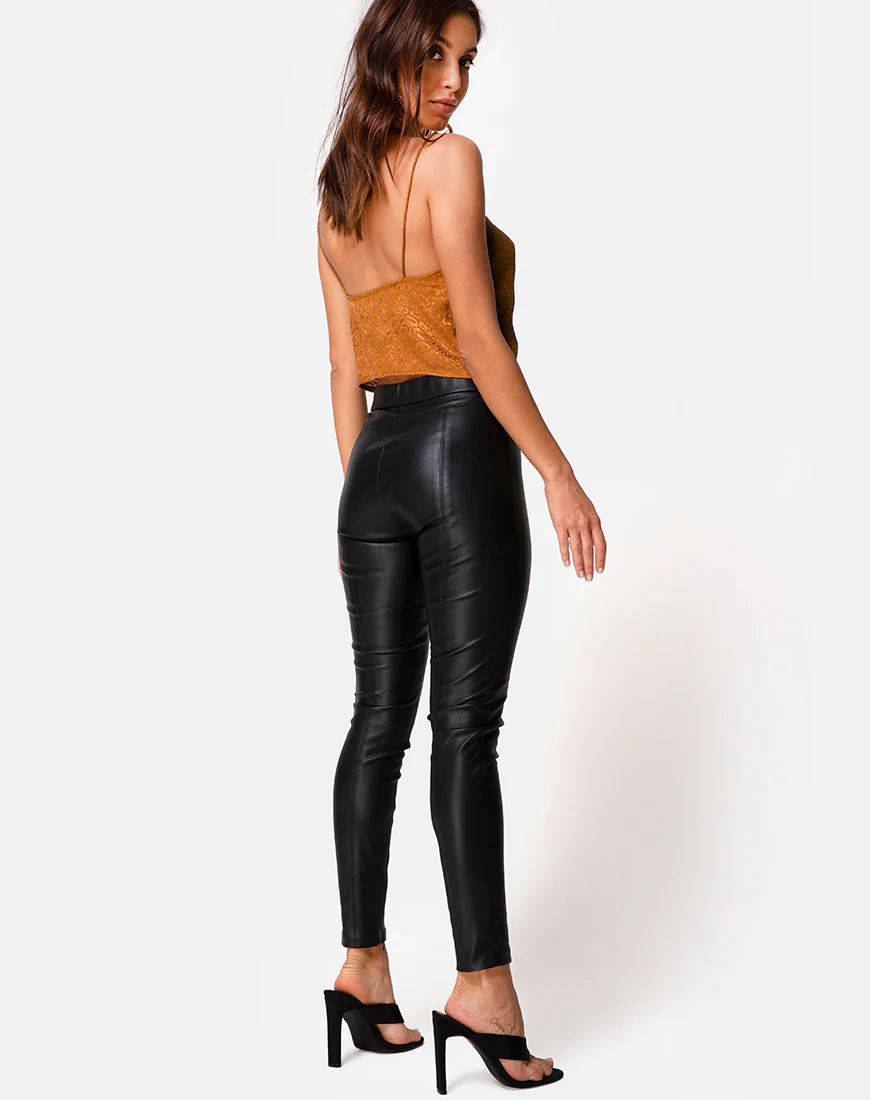 Praha Top in Gold Satin Cheetah - Image 4