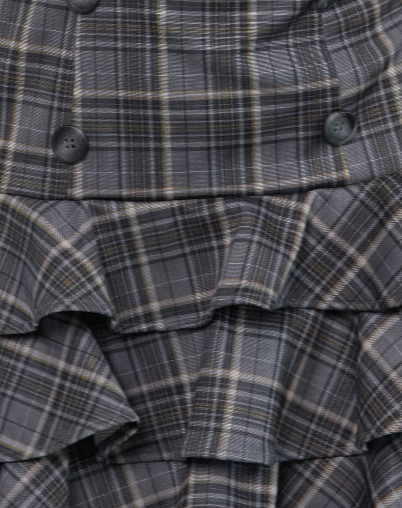 Pramila Mini Dress in Check Tailoring Grey - Image 6