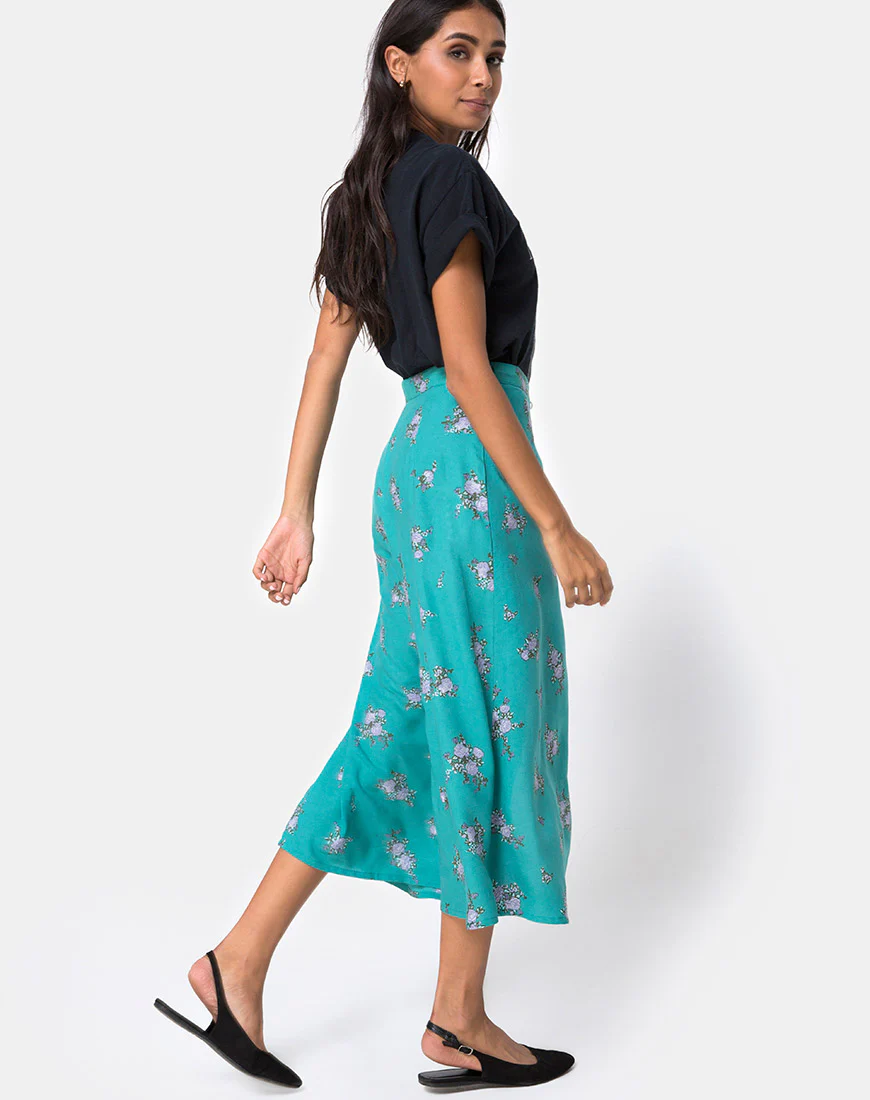 Prema Midi Skirt in Soi Rose Green - Image 3