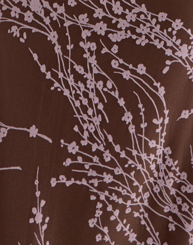 Pria Cowl Maxi Dress in Moonlit Blossom Brown - Image 6