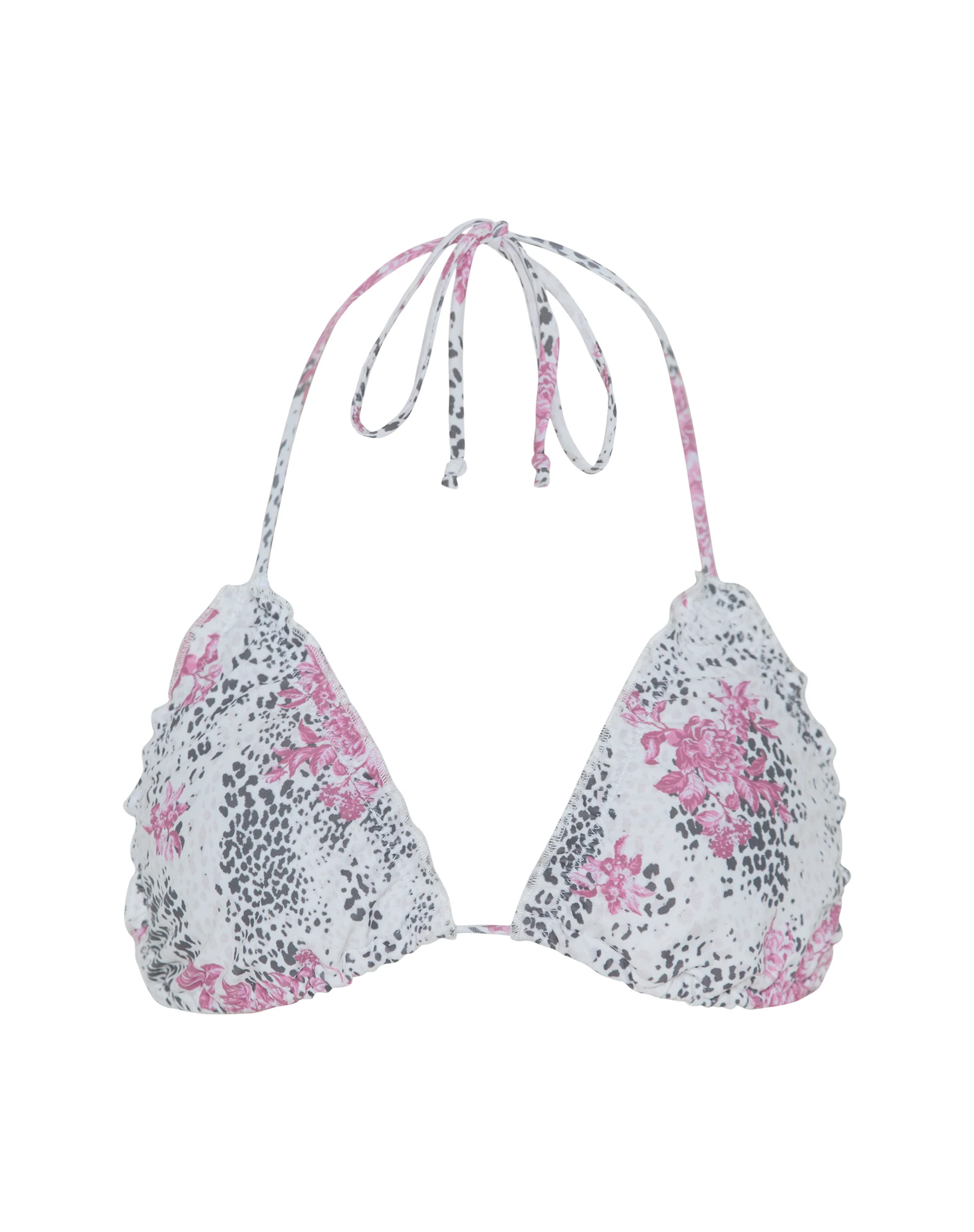 Prisha Bikini Top in White Jungle Flower Print - Image 6