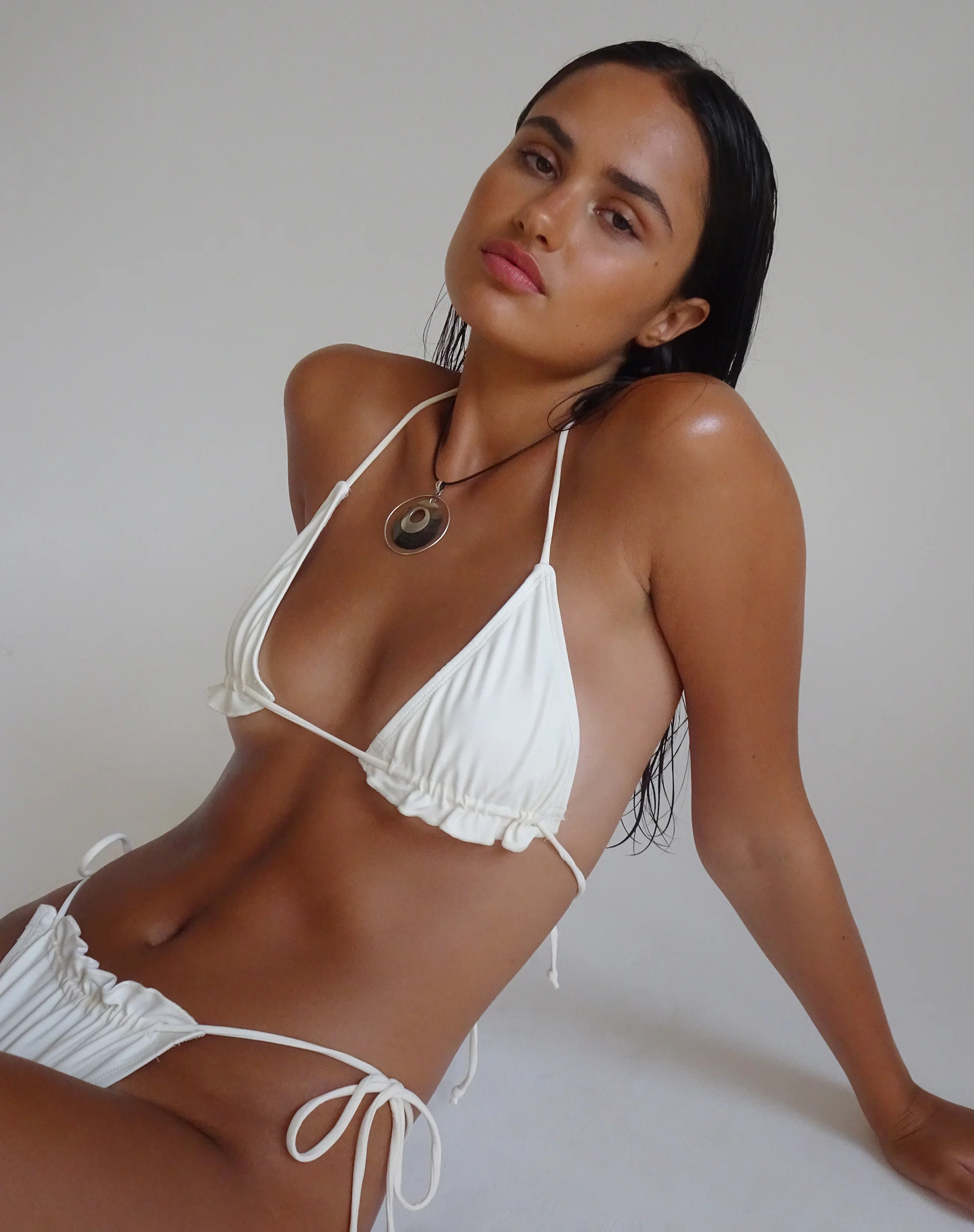 Purna Frill Bikini Top in Cream - Image 5