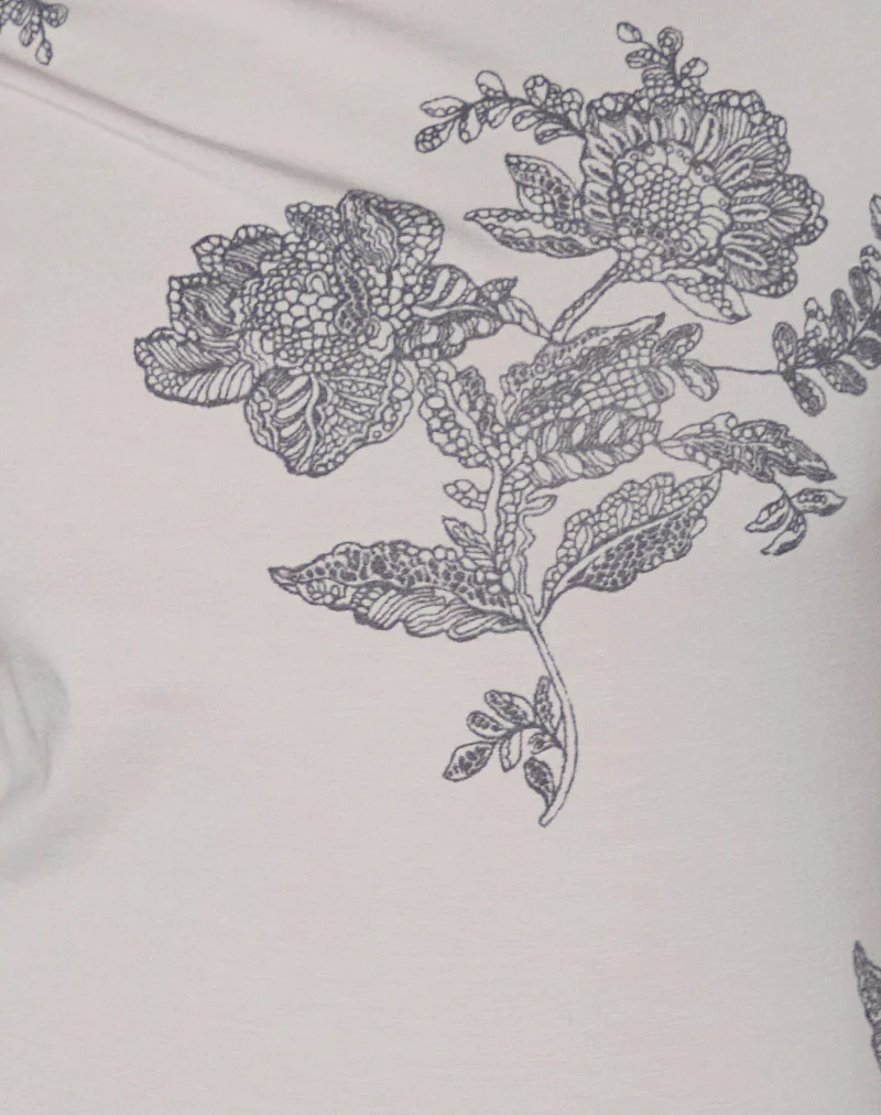 Pyso Asymmetric Top in Lace Flower Grey - Image 6