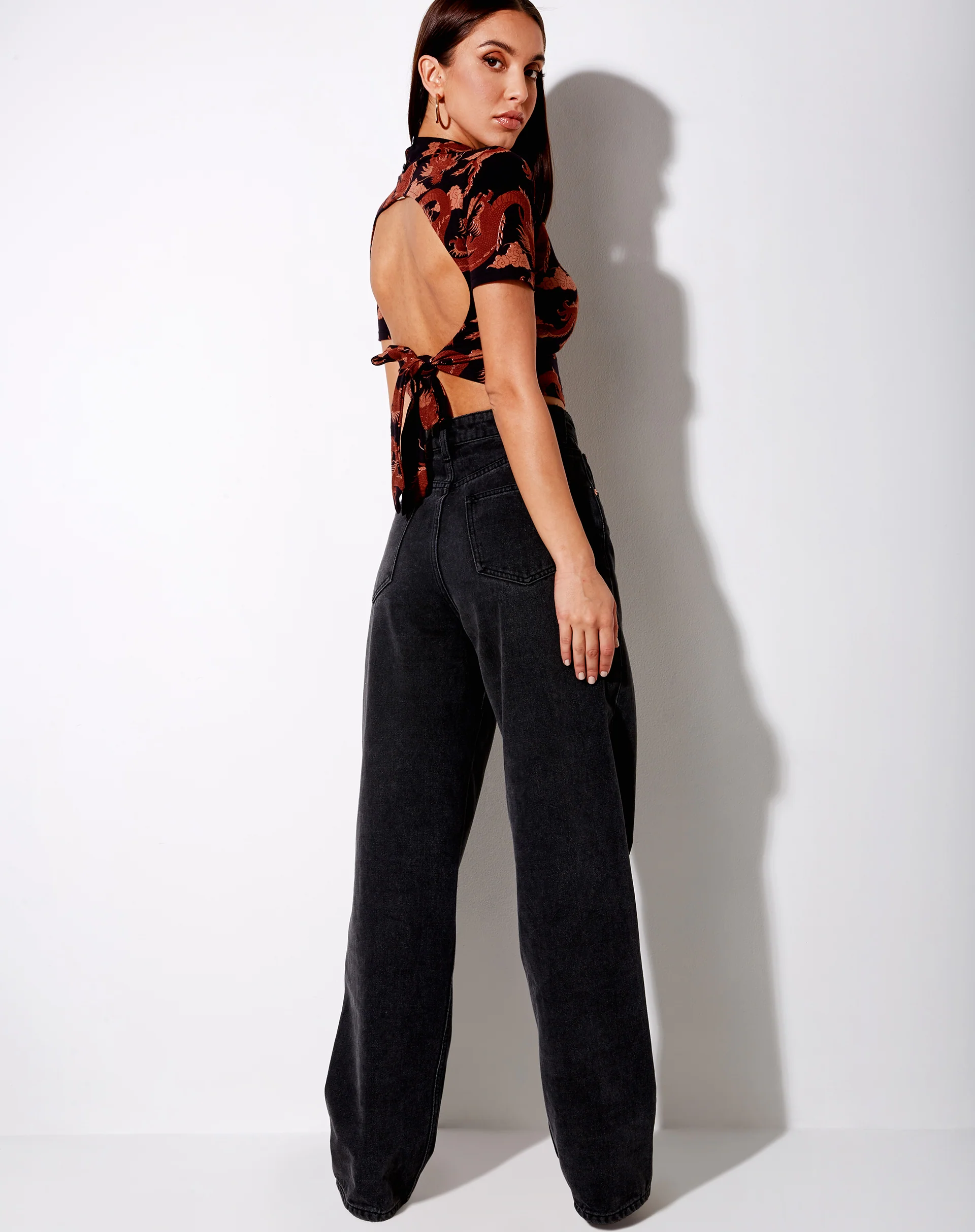 Que Backless Top in Tonal Dragon Orange - Image 4