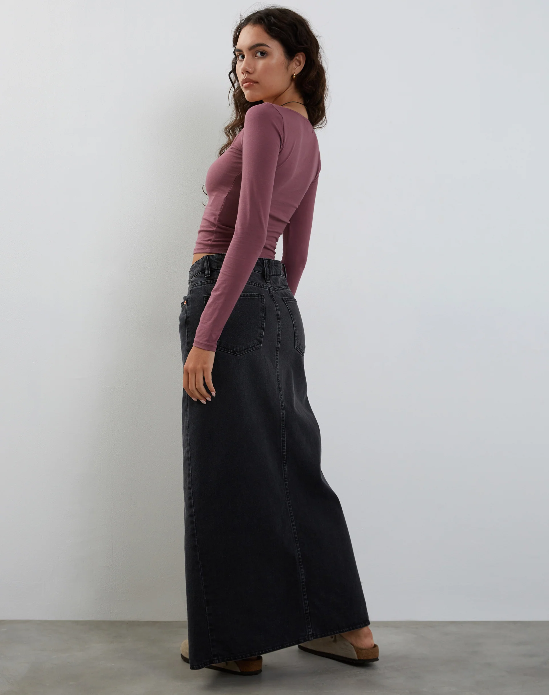 Quebon Long Sleeve Top in Mauve - Image 4