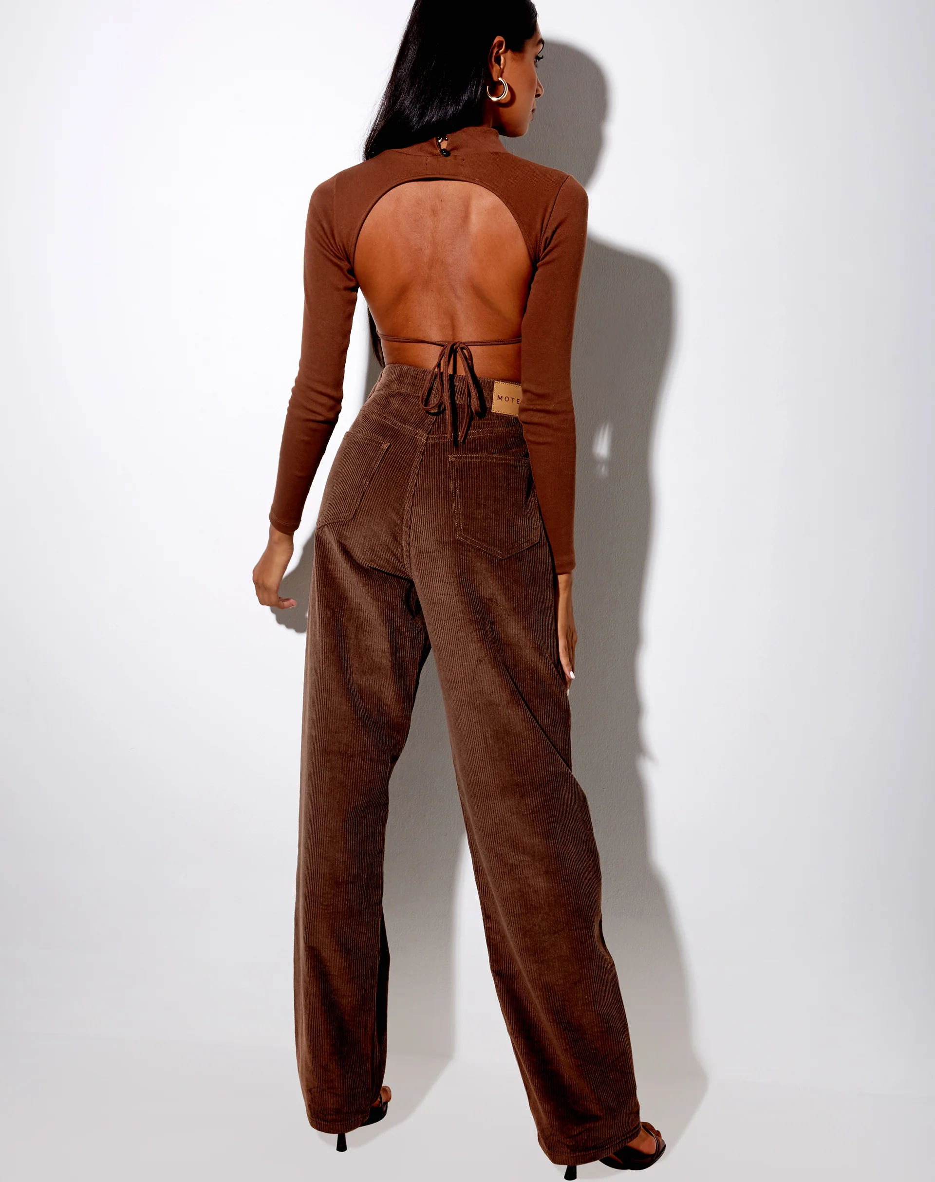 Quelia Crop Top in Rib Cocoa - Image 4
