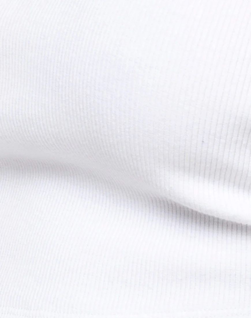 Quelia Crop Top in Rib White - Image 5