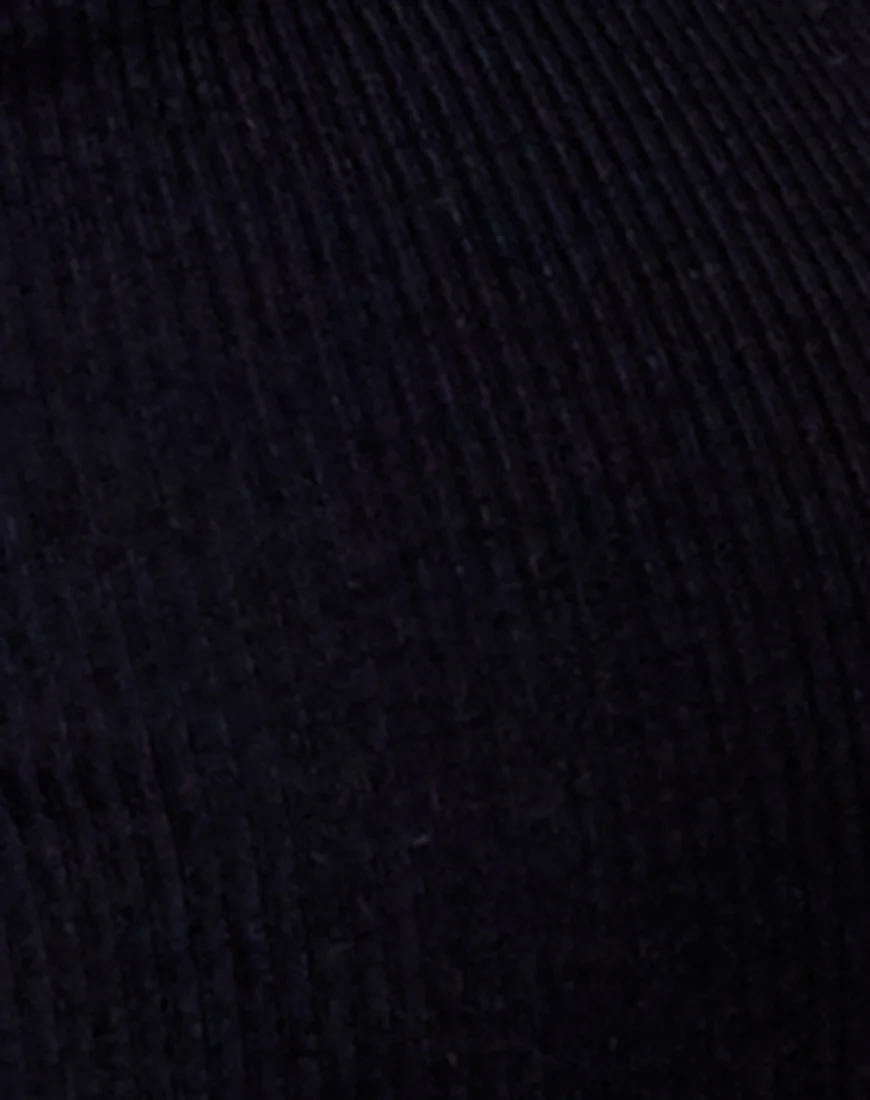 Quelin Backless Dress in Rib Black - Image 6
