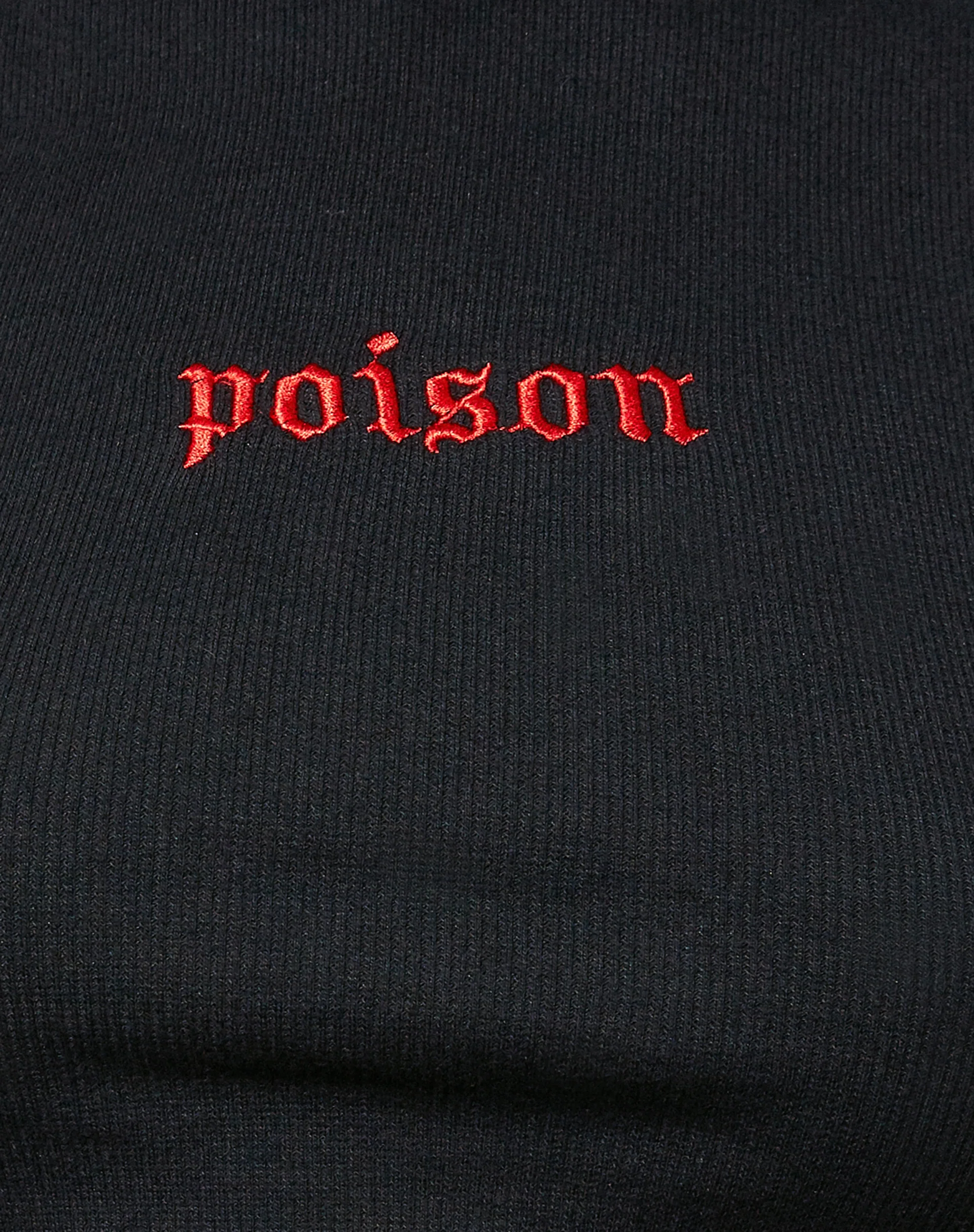 Quera Crop Top in Rib Black 'Poison' Embro - Image 4