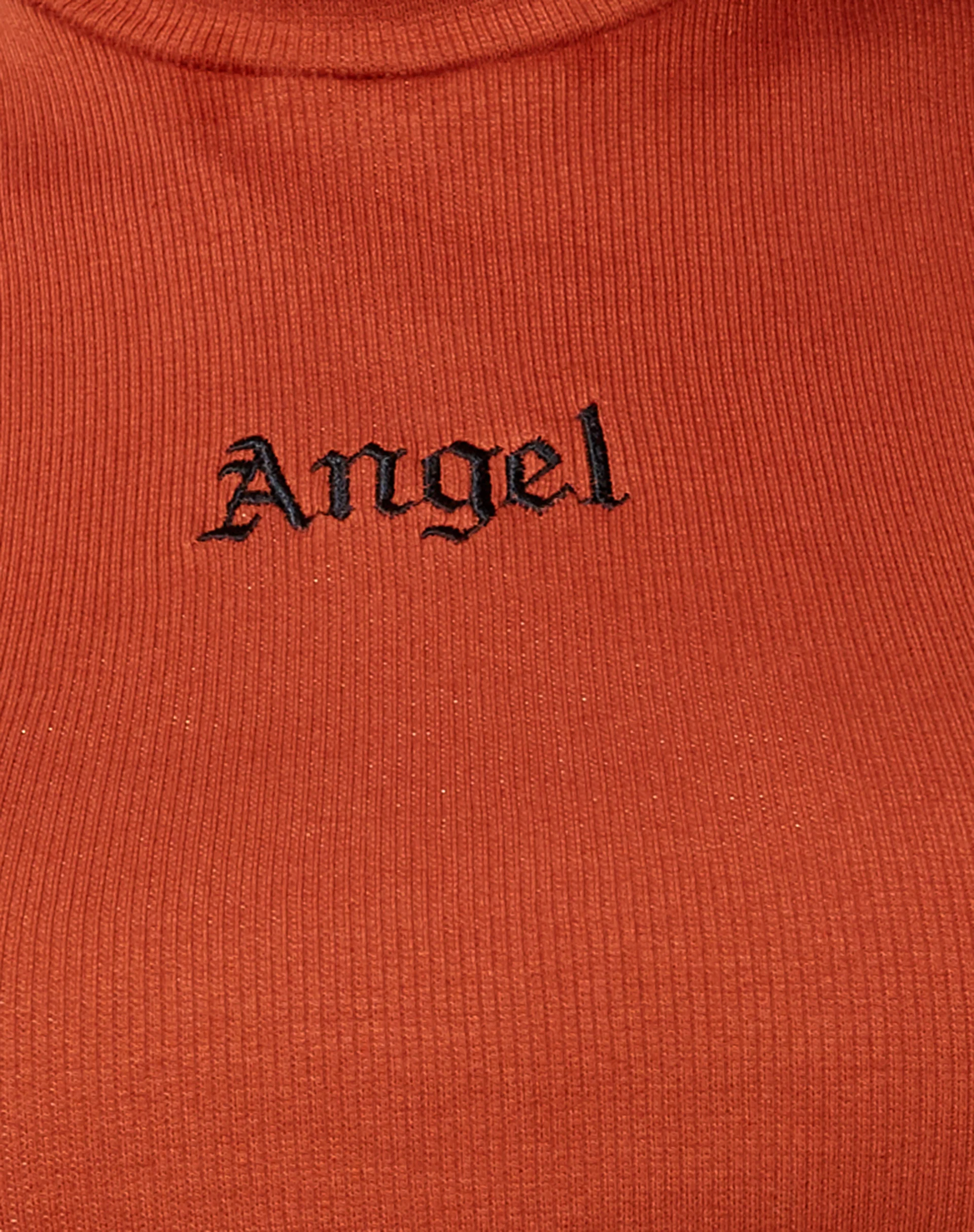 Quera Crop Top in Rib Picante with 'Angel' Embro - Image 6