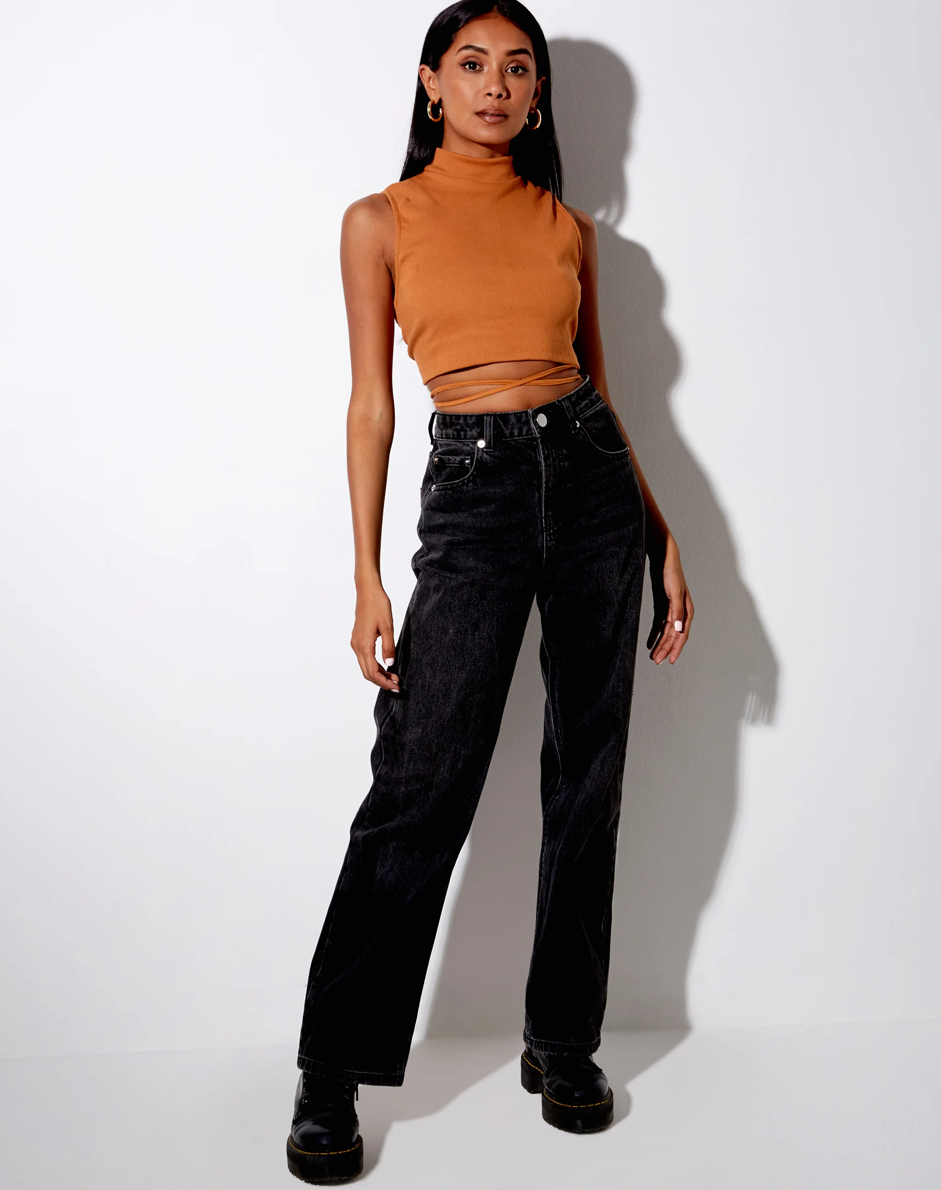 Quera Crop Top in Rib Salted Caramel - Image 3
