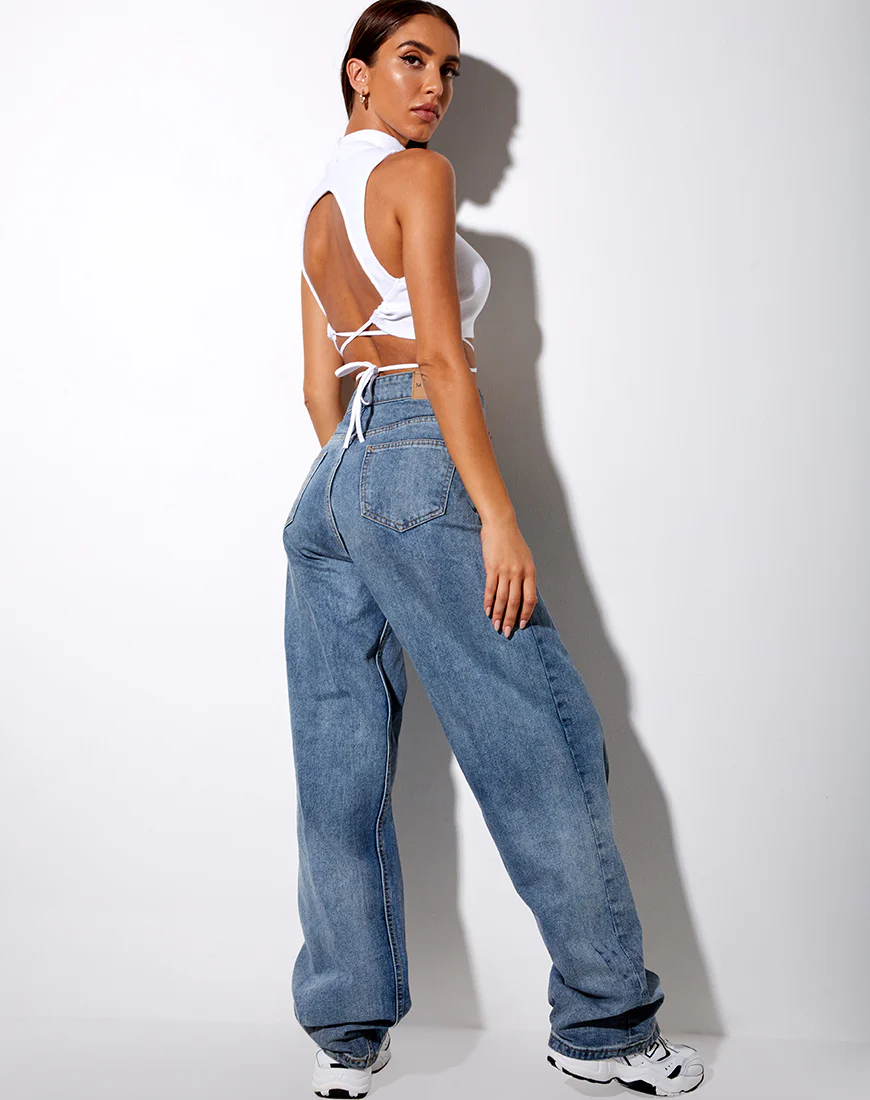 Quera Crop Top in Rib White - Image 5