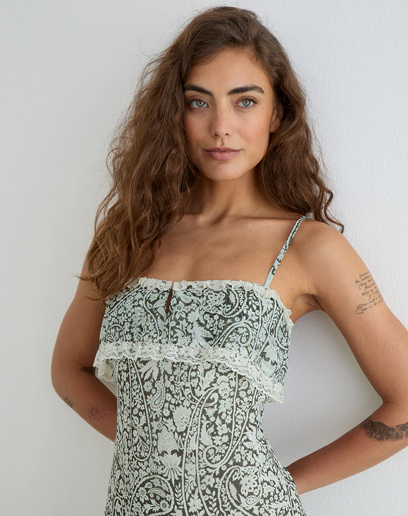 Quilla Maxi Dress in Bloom Paisley Pale Blue - Image 2
