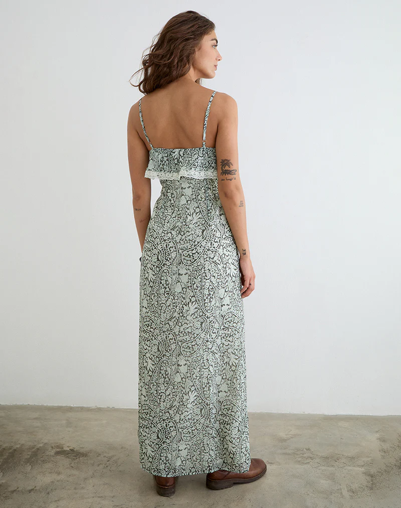 Quilla Maxi Dress in Bloom Paisley Pale Blue - Image 4