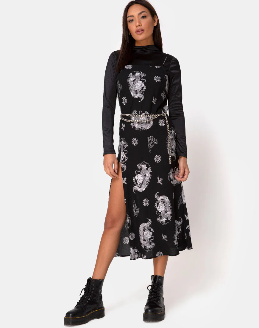 Quinty Maxi Dress in Dragon Black - Image 3