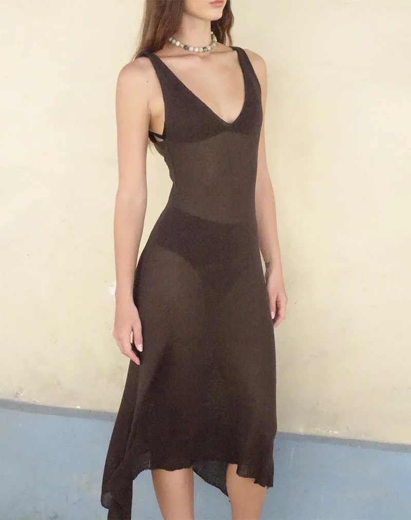 Rabindra Maxi Dress in Brown - Image 2