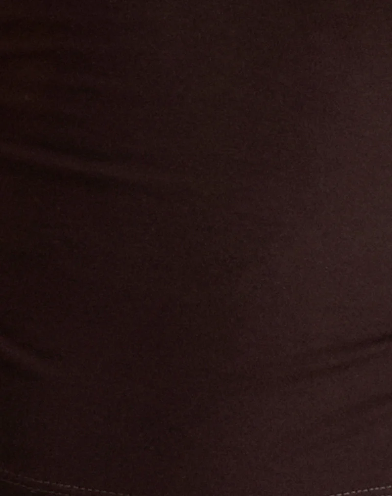 Raceline Halterneck Top in Rayon Jersey Chocolate Brown - Image 7