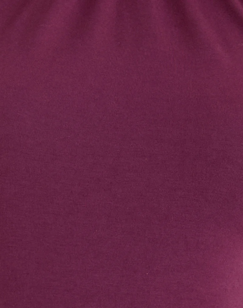 Raceline Halterneck Top in Rayon Jersey Deep Purple - Image 5