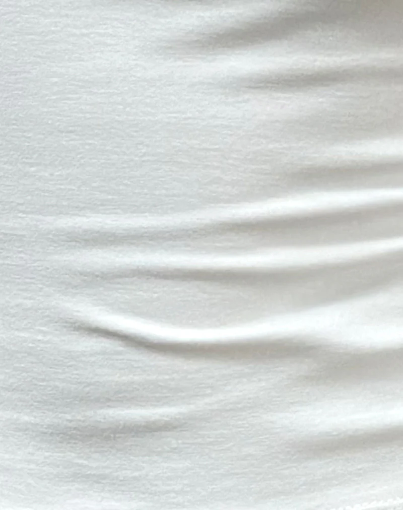 Raceline Halterneck Top in Rayon Jersey White - Image 6