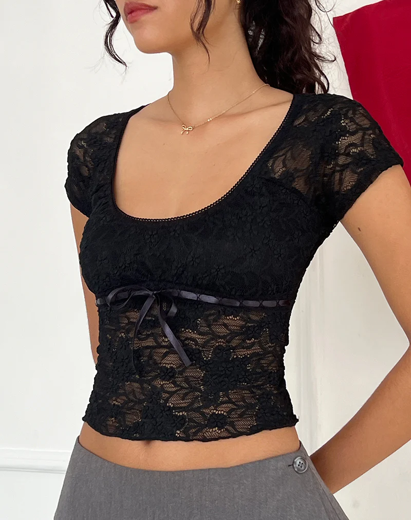 Rada Top in Lace Black - Image 2