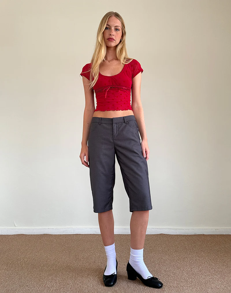 Rada Top in Red Heart Flocked Mesh - Image 4
