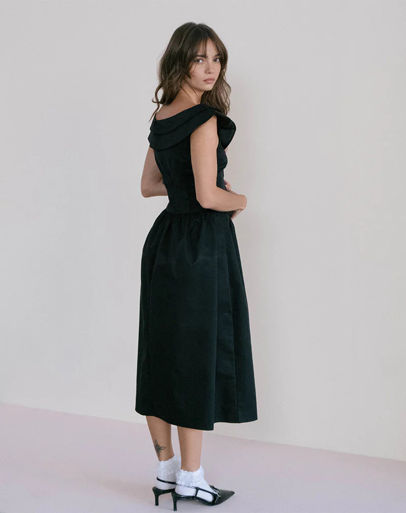 Radovan Midi Dress in Black - Image 5
