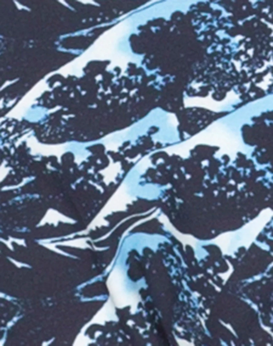 Rae Bikini Bottoms in Navy Wave Ground - Image 4