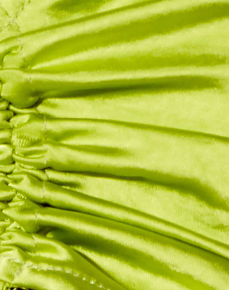 Raemzi Crop Top in Satin Lime Green - Image 5
