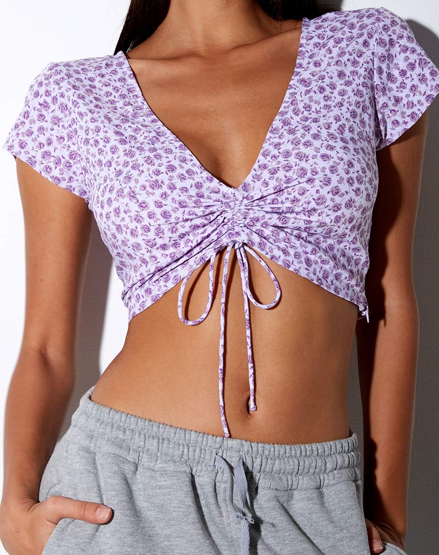 Raeto Top in Ditsy Rose Lilac - Image 4