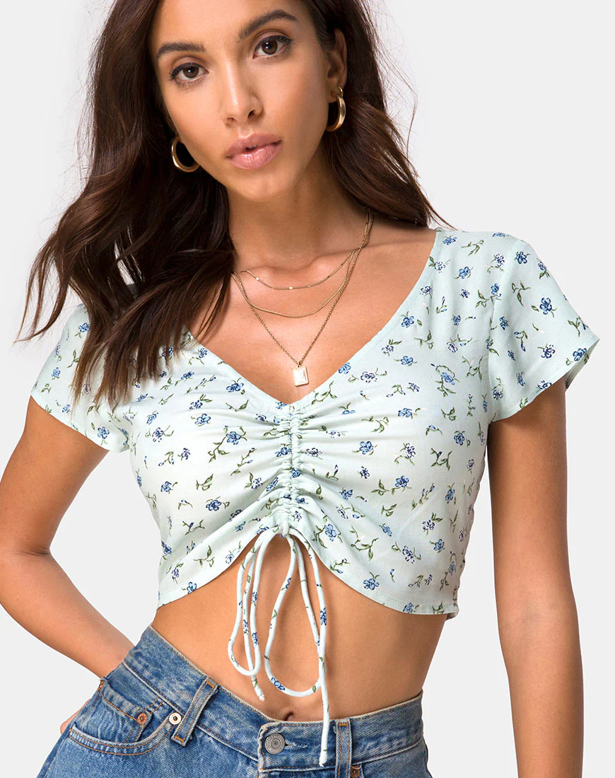 Raeto Top in Pretty Petal Green - Image 3