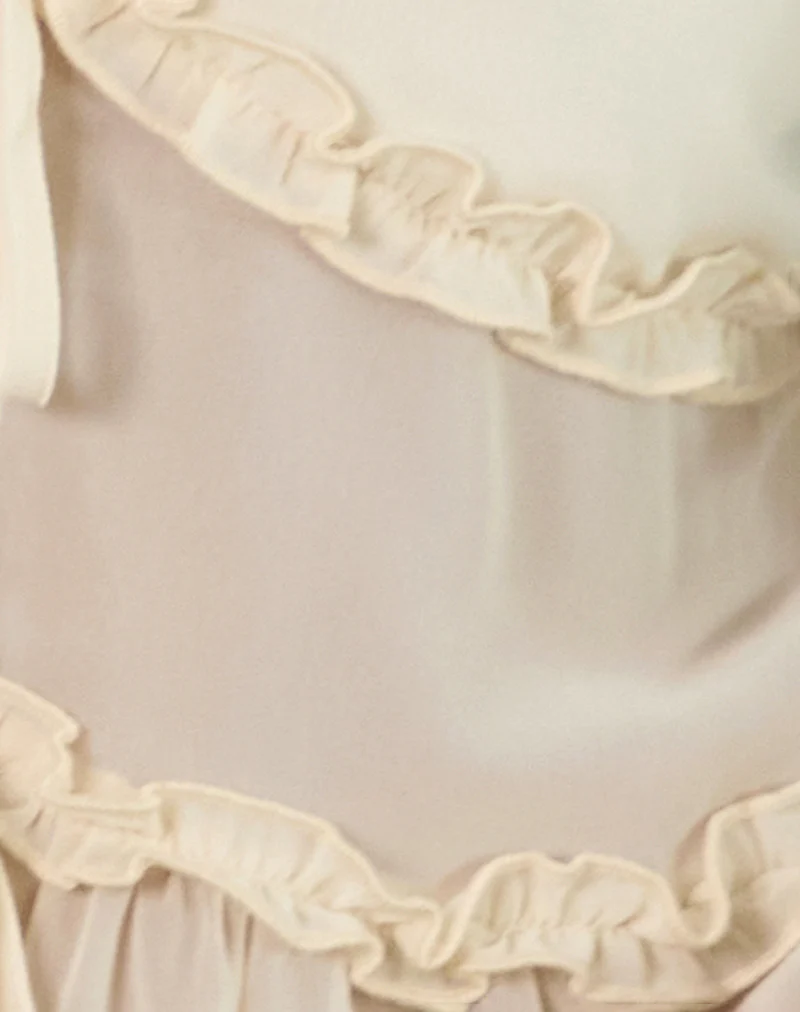 Raeya Tie Front Cami Top in Chiffon Cream - Image 5