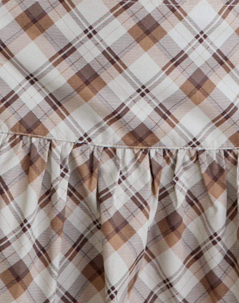 Raffita Mini Skirt in Angled Check Brown - Image 7