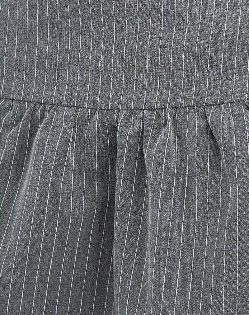 Raffita Mini Skirt in Pinstripe Grey - Image 6