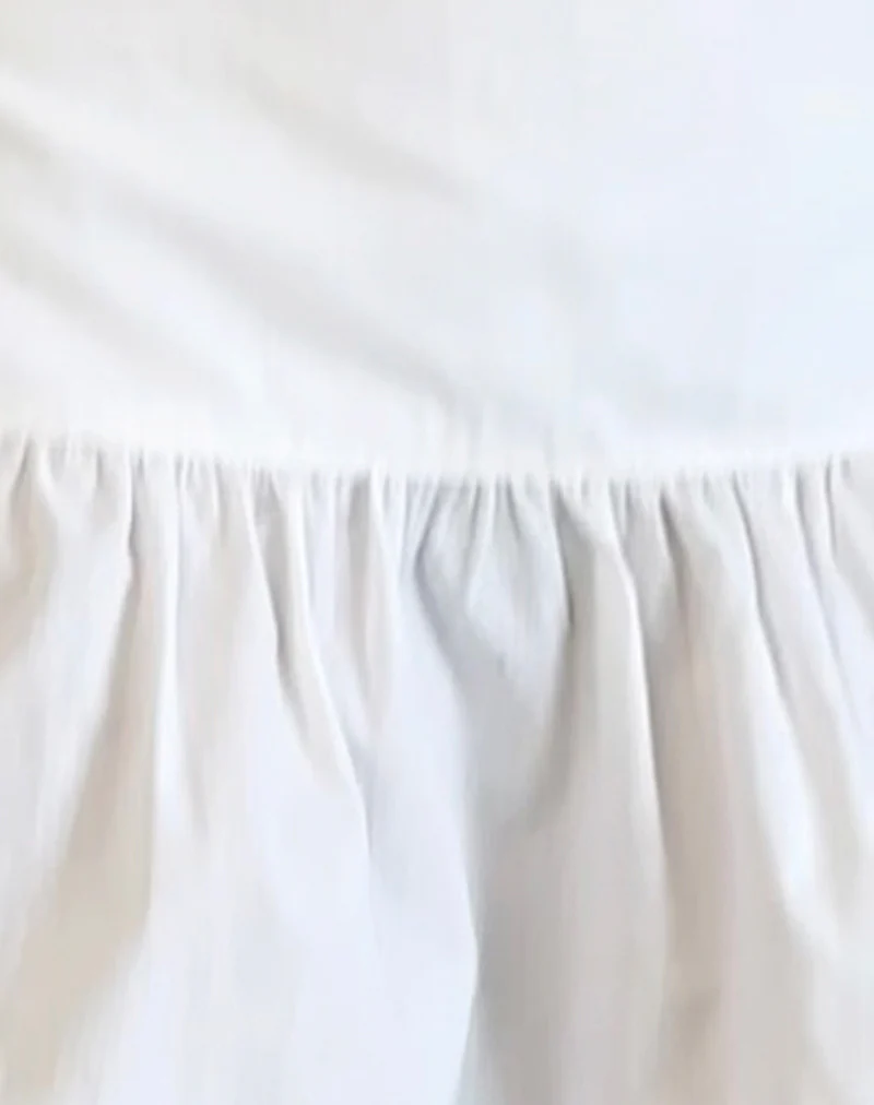 Raffita Mini Skirt in Poplin White - Image 6