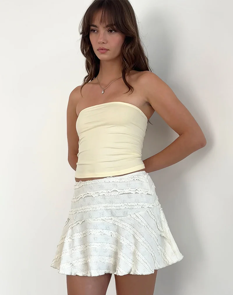 Ragna Mini Skirt in Crinkle Ivory - Image 5