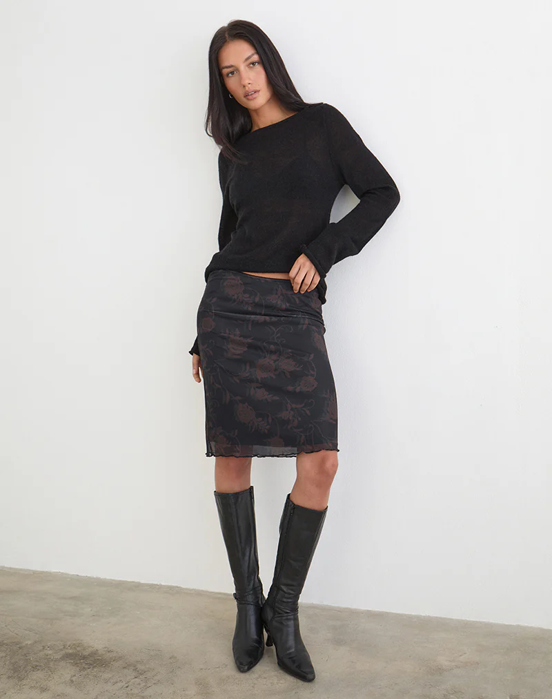 Rajhu Midi Skirt in Dynamic Rose - Image 4