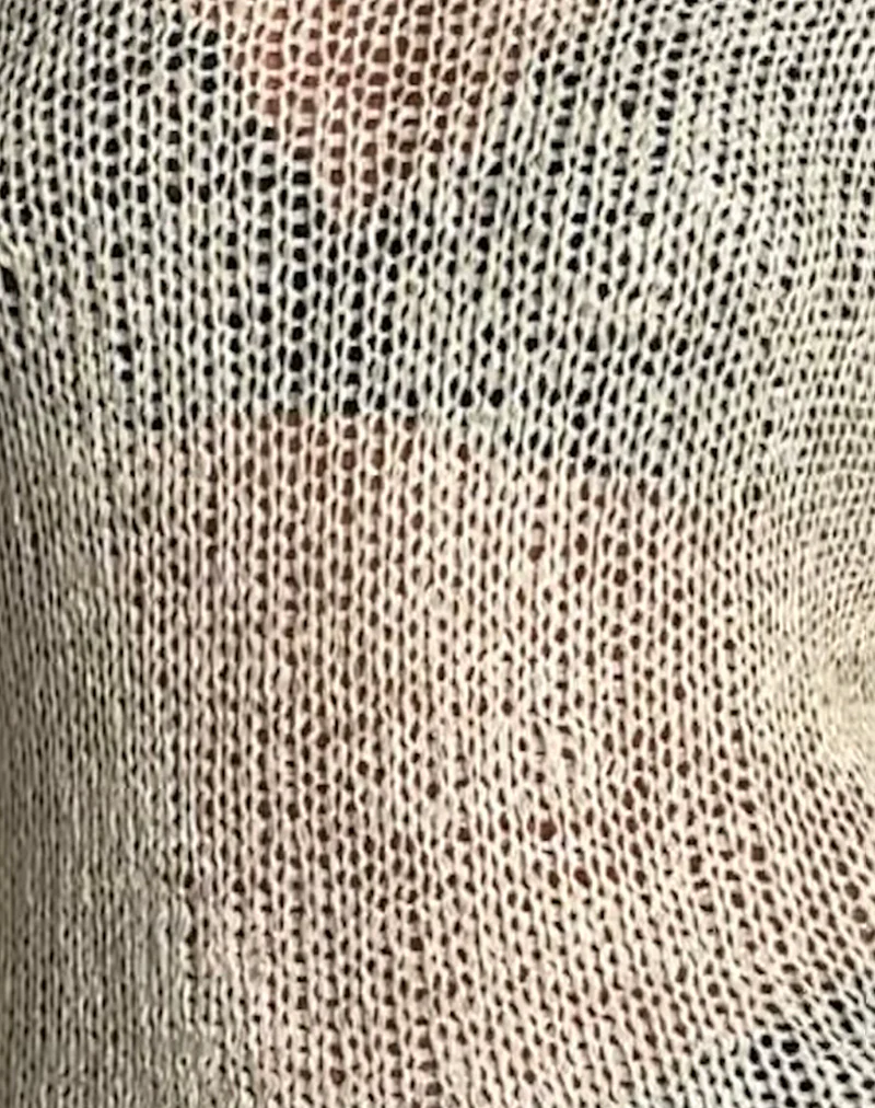 Rajiya Open Weave Jumper in Ivory - Image 6