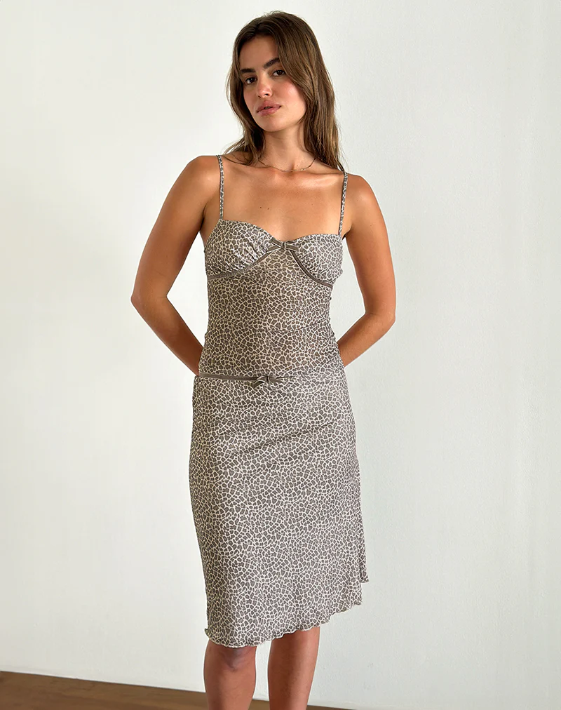 Rajuli Midi Skirt in Dainty Leopard Light Brown - Image 2