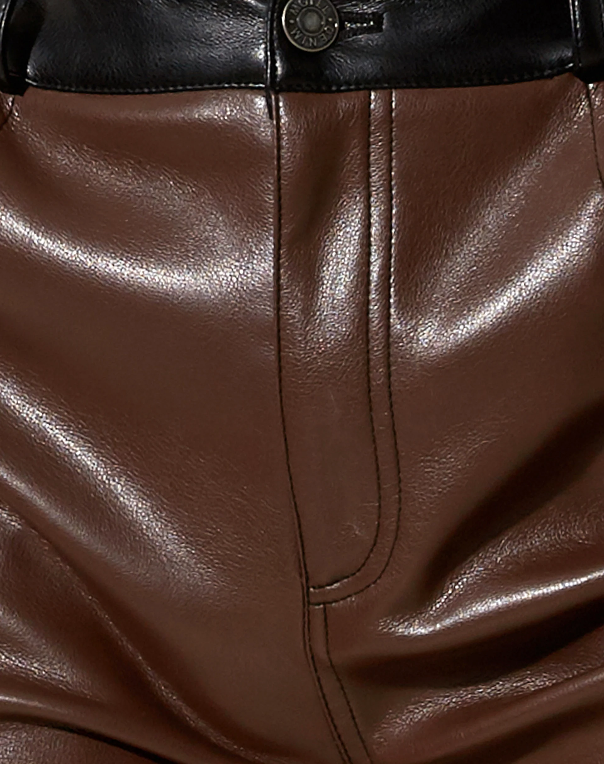 Rakata Wide Leg Trouser in PU Bitter Chocolate - Image 5