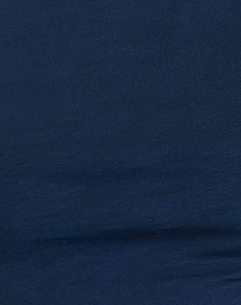 Ralda Curved Jersey Tee in Navy - Image 5