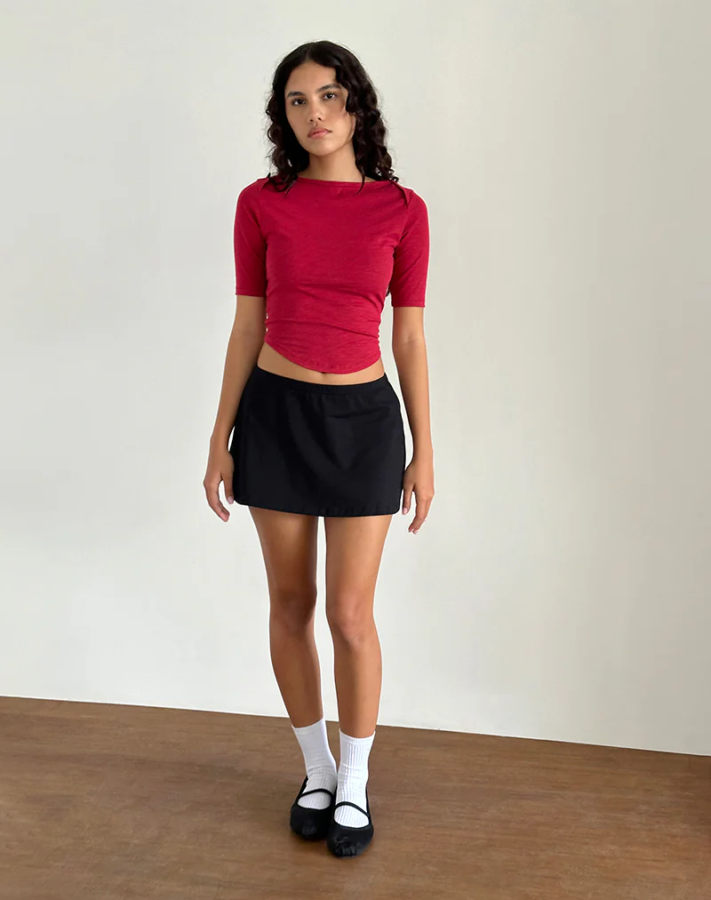 Ralda Curved Jersey Tee in Adrenaline Red - Image 5