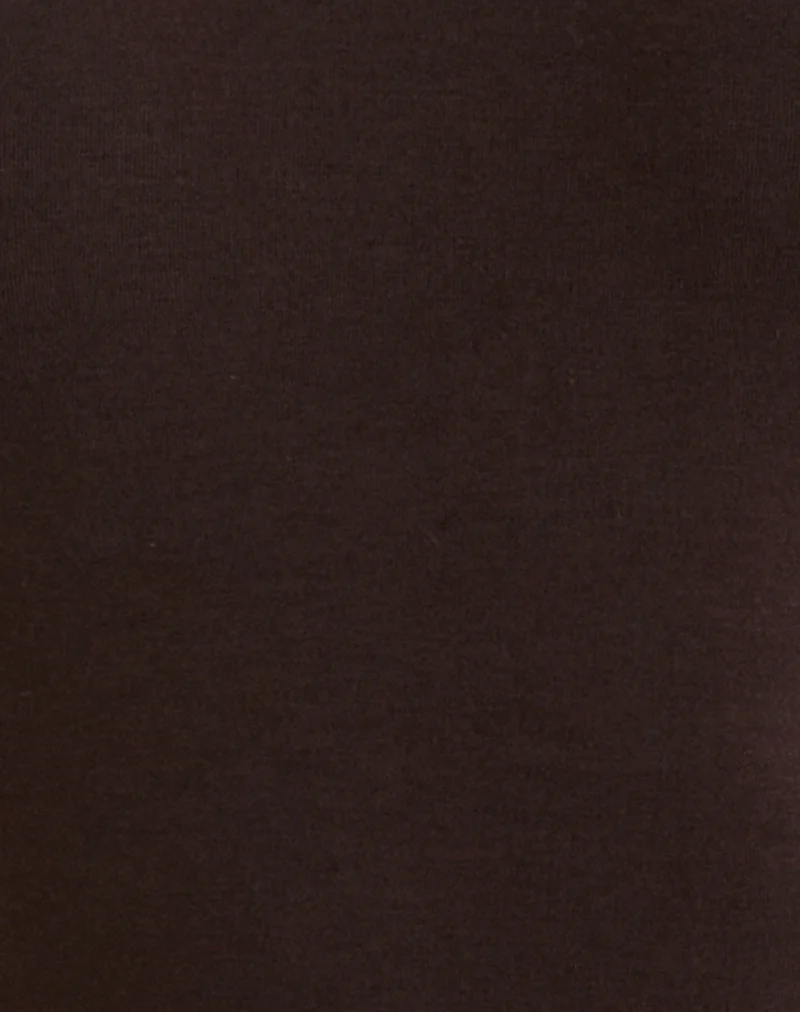 Raleah Halterneck Bodysuit in Jersey Bitter Chocolate - Image 6