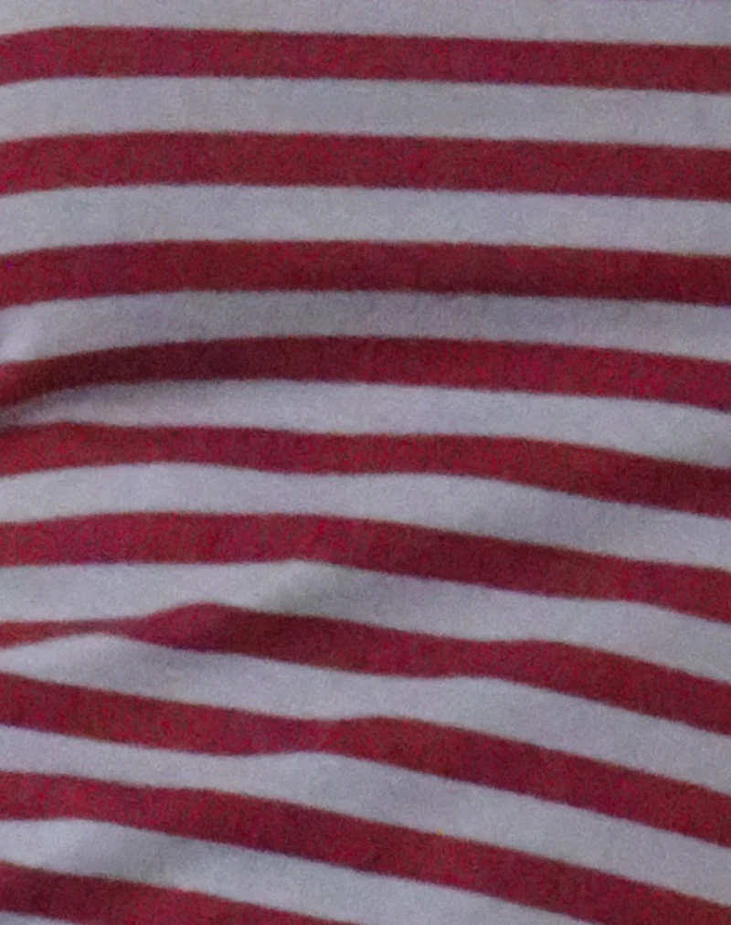Ralina Short Sleeve Top in Mulberry Grey Stripes - Image 5