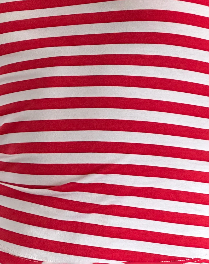 Ralina Top in Red and White Stripe - Image 7